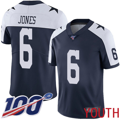 Youth Dallas Cowboys Limited Navy Blue Chris Jones Alternate #6 100th Season Vapor Untouchable Throwback NFL Jersey->women nfl jersey->Women Jersey